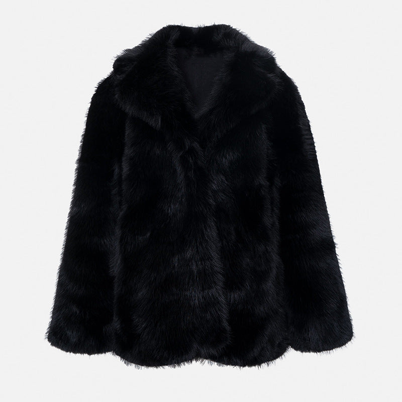 Mid-Length Faux Fur Coat