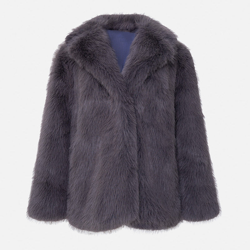Mid-Length Faux Fur Coat
